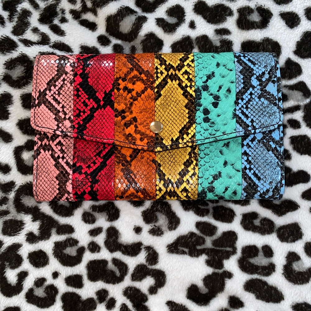 Aldo Gator print colorful Clutch